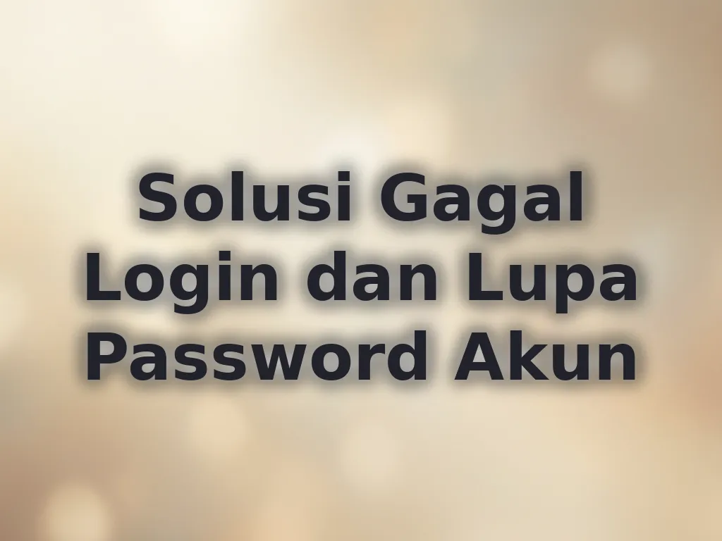 Solusi Gagal Login dan Lupa Password Akun